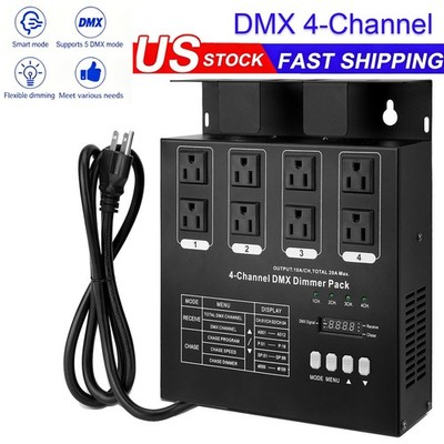 DMX 600 Watt 4-Channel Universal DMX Dimmer Pack For Stage Lighting Control LED