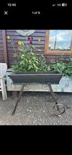 Rustic Looking Window Planter Matching Pair of On Wheels with Scrolls Design