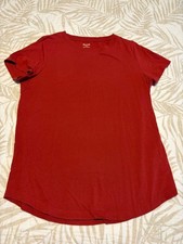 madewell-womens-rust-colored-crewneck-short-sleeve-tshirt-size-small-wdefect