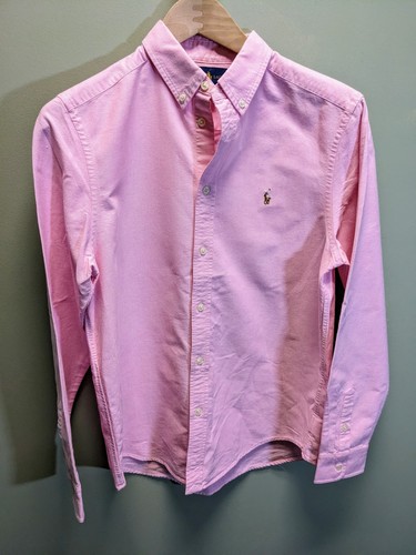 Polo Ralph Lauren Oxford Button Down Shirt BOYS XL 18-20 Pink EUC
