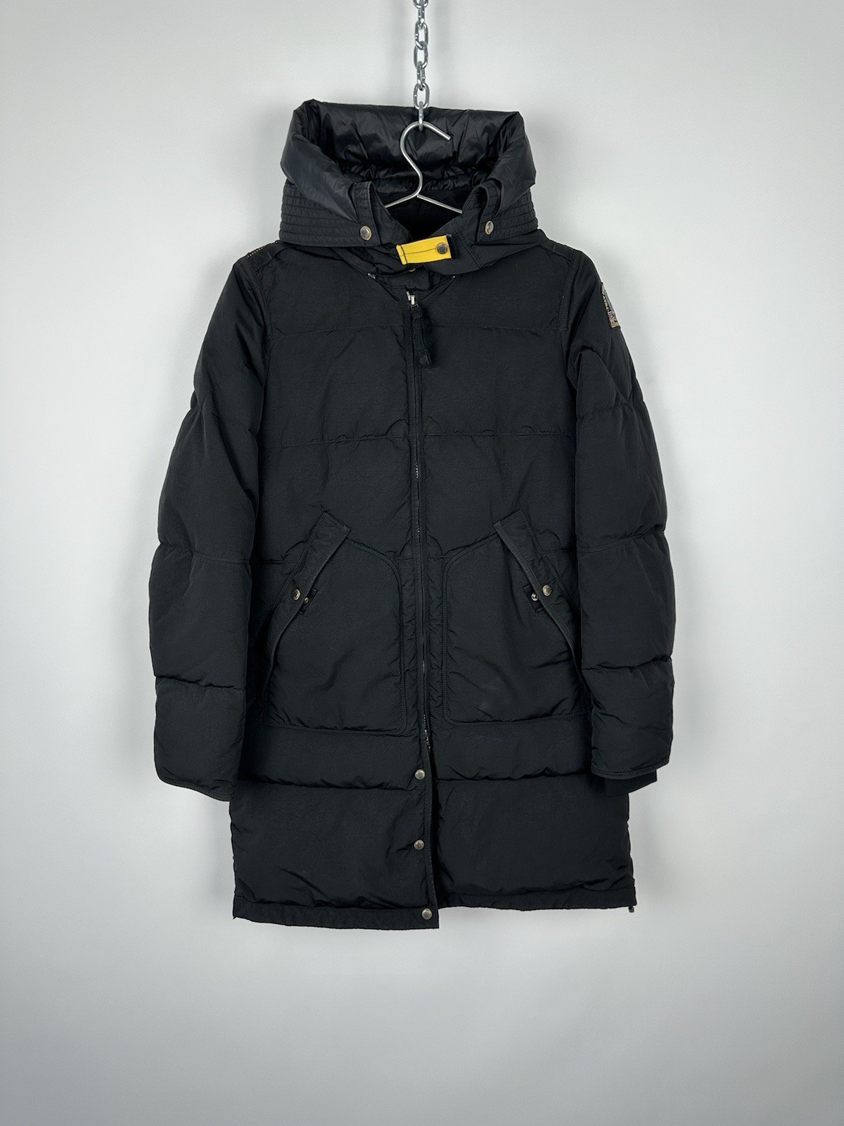 Parajumpers Long Bear Womens Black Down Parka Puffer Jacket Coat Long Size S