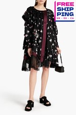 RRP €3000 MARC JACOBS Taffeta Dress US4 UK10 IT42 S Silk Lined Floral Croochet