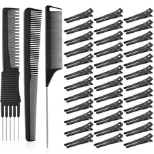 Double Prong Curl Clips Metal Pin Setting Sectioning Salon Barber Tool 50 PCS