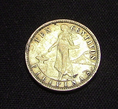 1919 S Philippines  10 Centavos - Silver - KM-169 -XF