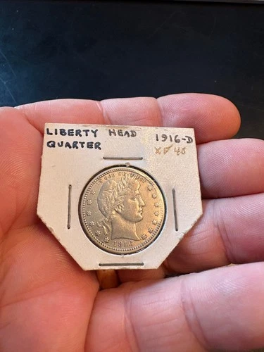 1916-D Barber Quarter  Better Condition - XF