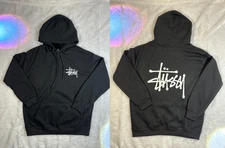Stussy Basic Pigment Dyed Hoodie Black - Men's Casual hoodie S-5XL