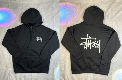 Stussy Basic Pigment Dyed Hoodie Black - Men's Casual hoodie