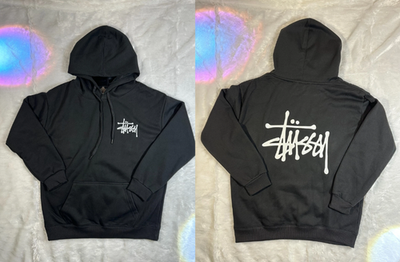 Stussy Basic Pigment Dyed Hoodie Black - Men's Casual hoodie
