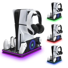 PlayStation Portal Charger PS5 Stand and Cooling Station with RGB LED Black
