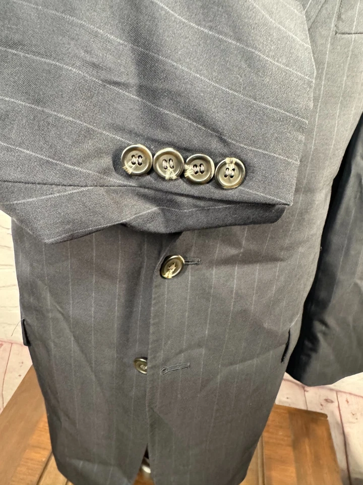 Chaqueta Blazer Abrigo Deportivo CHAPS by RALPH LAUREN Para Hombres Azul Lana RAYAS 42R Foto 4 de 4