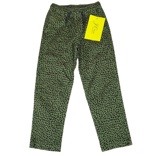 J Crew Crewcuts Chino Twill Pull On Pants Boys 7 Animal Spots Pesto Green NWT