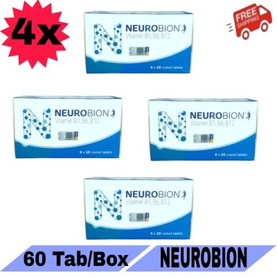 4 X Neurobion 60's Vitamin B1, B6, B12 Relief Numbness & Tingling FREE SHIPPING