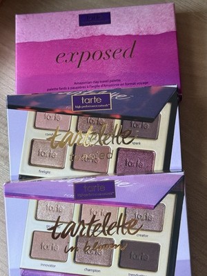 Tarte Tartelette Mini Eyeshadow Palette Lot of 3 Toasted In Bloom Exposed NEW
