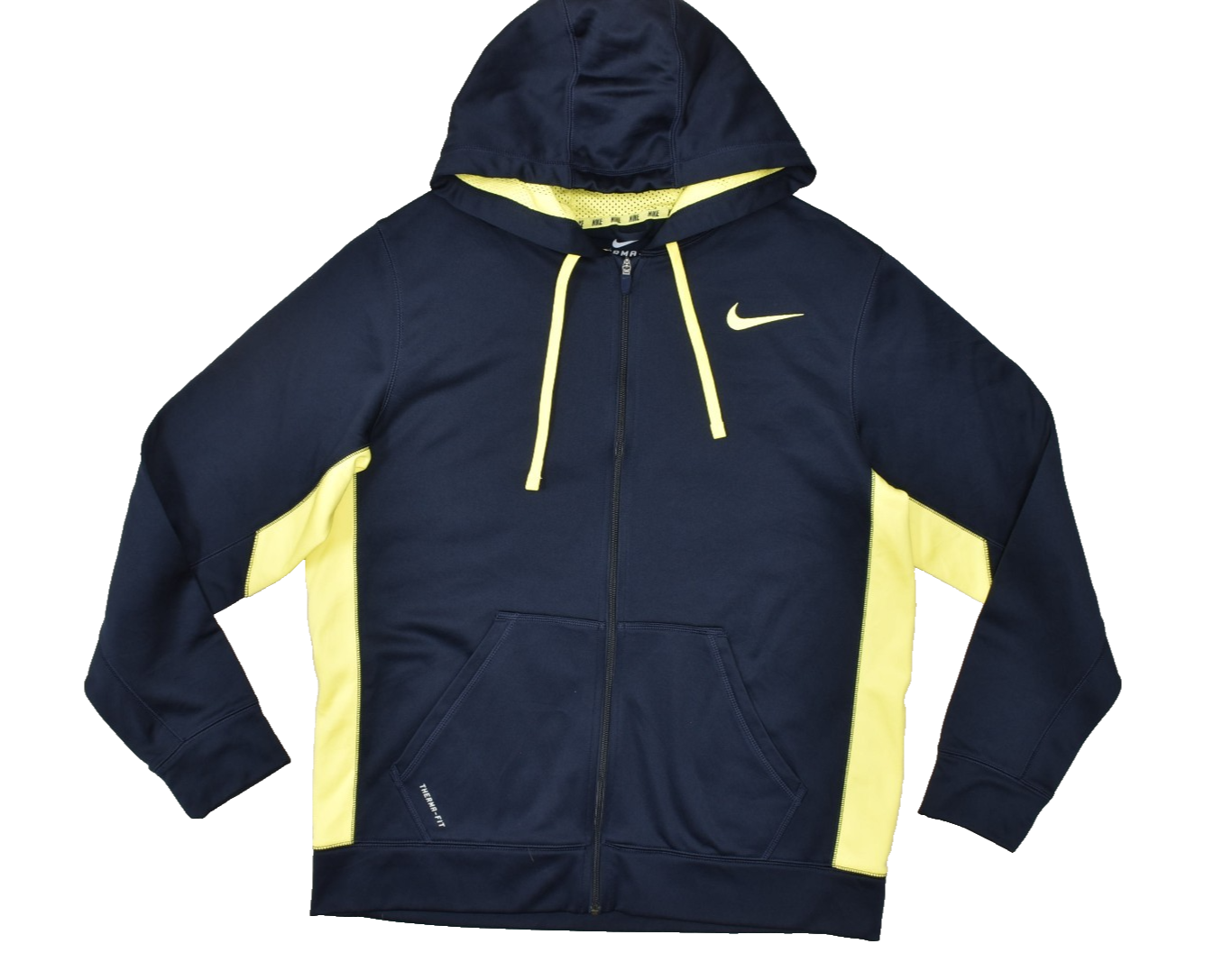 SACAI X NIKE Nike Therma Fit Uomo Nero Giallo Full Zip Giacca Felpa con Cappuccio Taglia L