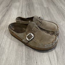 Birkenstock Buckley Suede Clog Sandals Tan Size 40 Womens 7 US
