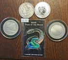 Silver Lot Of 4oz & 3.73 Grams Of Silver 3 Silver Rounds 1/ 1881-o Morgan/5 Gram