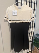 NEW RED Valentino Black & White Knit Ruffle Dress – Size M – NWT – Retail $575