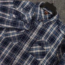 Pacific Trail Shirt Mens 2XL Blue Plaid Blanket Flannel Long Sleeve Button Up