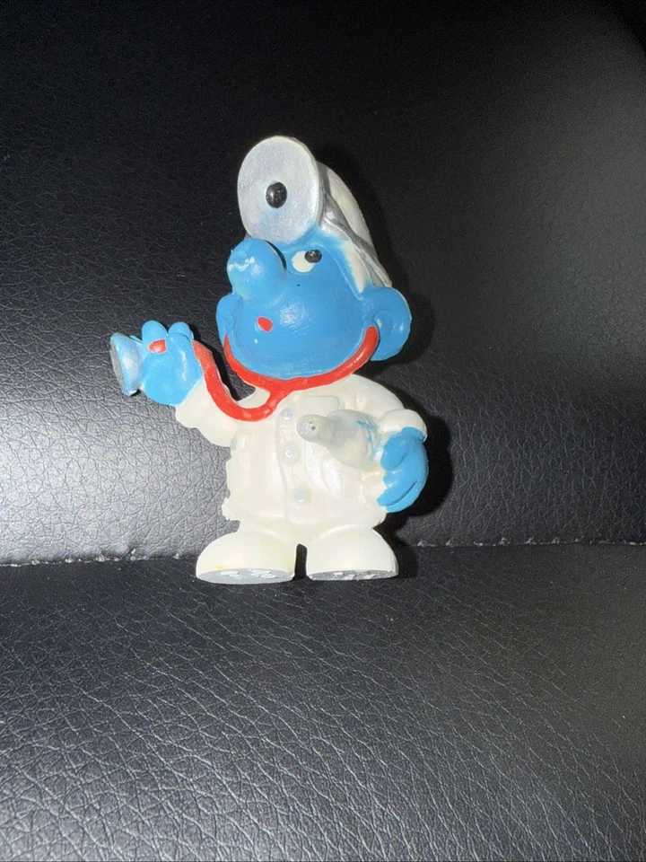 Peyo Smurfs Doctor Smurf Physician Vintage Figure PVC Toy Figurine 1978 - Изображение 3 из 4