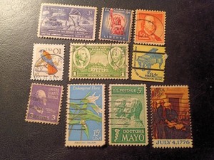 10 ASSORTED STAMPS FROM THE UNITED STATES