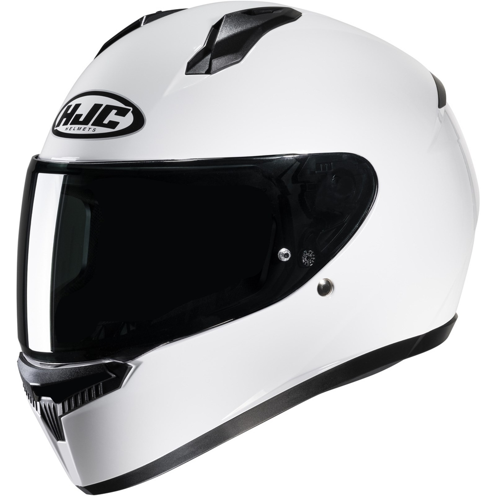 Motorcycle Helmet L - HJC C10 Solid Full Face Helmet - White