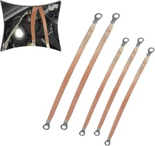 leechio 5 PCS Ground Straps, Soft Copper Wire Braiding Car Engine Ground 