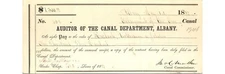 1852 Erie Canal Warrant NY Canal Dept Buckles Vickerman & Johnston Albany, NY
