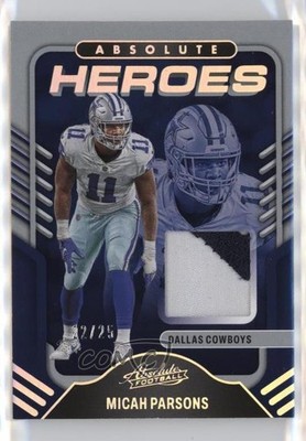 2022 Panini Absolute Heroes Memorabilia Holo Silver 22/25 Micah Parsons gp1