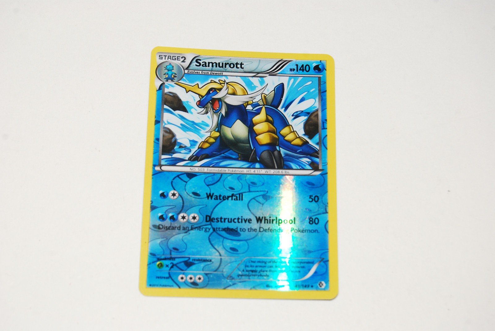 SAMUROTT 41/149 Reverse Holo 2012 Boundaries Crossed Pokemon Card - LP