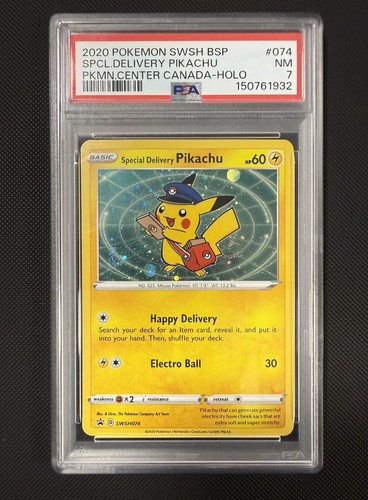🌀 2020 Pokémon Special Delivery Pikachu Promo 074 PSA 7 / Double Swirl 🌀