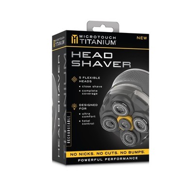 MicroTouch Titanium Mens Head Shaver Electric Rechargeable Bald Shaver Black