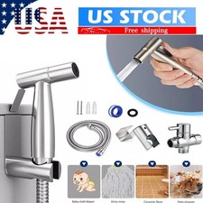 Toilet Shattaf Adapter Hose Bidet Spray Stainless Steel Handheld Shower Head US-