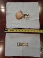 Lot of 2 Completed Cross-Stitch Embroidered Pieces - Unframed - Birds & Eggs