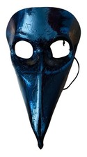 Masquerade Venetian Long Nose Carnival Mask Black 10 Long Nose Plague Leather