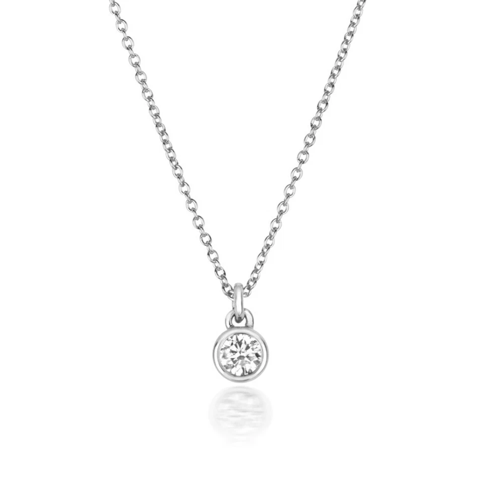 1 Natural Diamond Flush Necklace 18ct White Gold Hallmarked British Made - Image 2 of 4