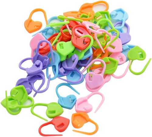 200 Pcs Mix Color Heart Knitting Markers Crochet Clips Stitch Markers Plastic Sa