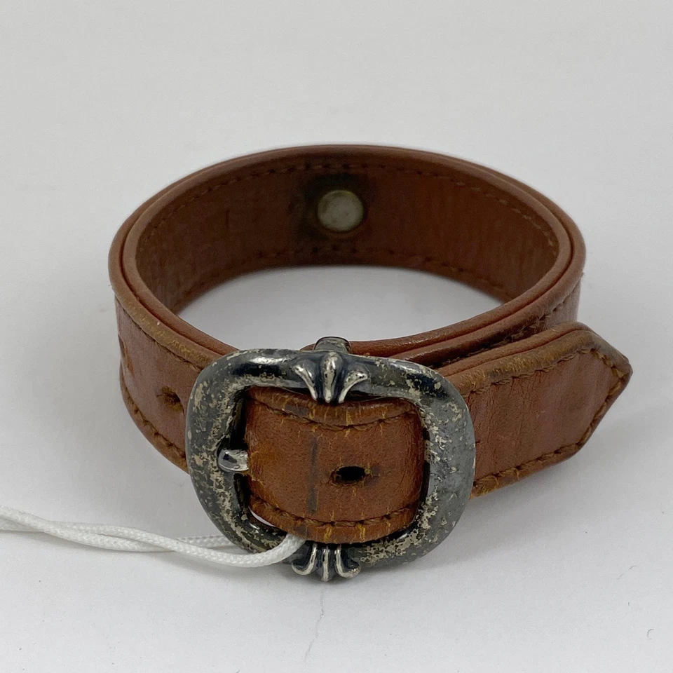 CHROME HEARTS Gunslinger 十字球皮革手链皮革银色... — 第 2/4 张图片