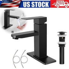 Waterfall Bathroom Sink Faucet Single Handle Hole Vanity Mixer Taps with Cover