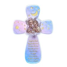Guardian Angels Watching Over Baby Wooden Wall Cross for Baby Nursery, 5 1/2 ...