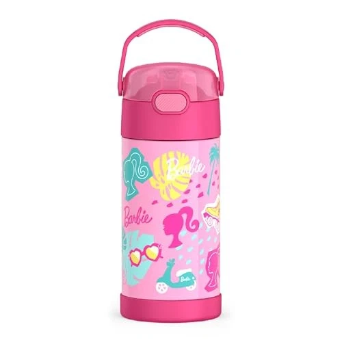THERMOS FUNTAINER 12OZ KIDS WATER BOTTLE INSULATED STAINLESS STRAW - PINK/MULTI - Image 2 of 4