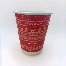 Leafware 8oz Christmas Coffee Cups Double Wall Hot Drink Compostable 