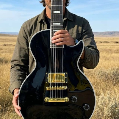 #ad Black Electric Guitar Gold Hardware Single Pickup 6 string Fixed Bridge $184.50