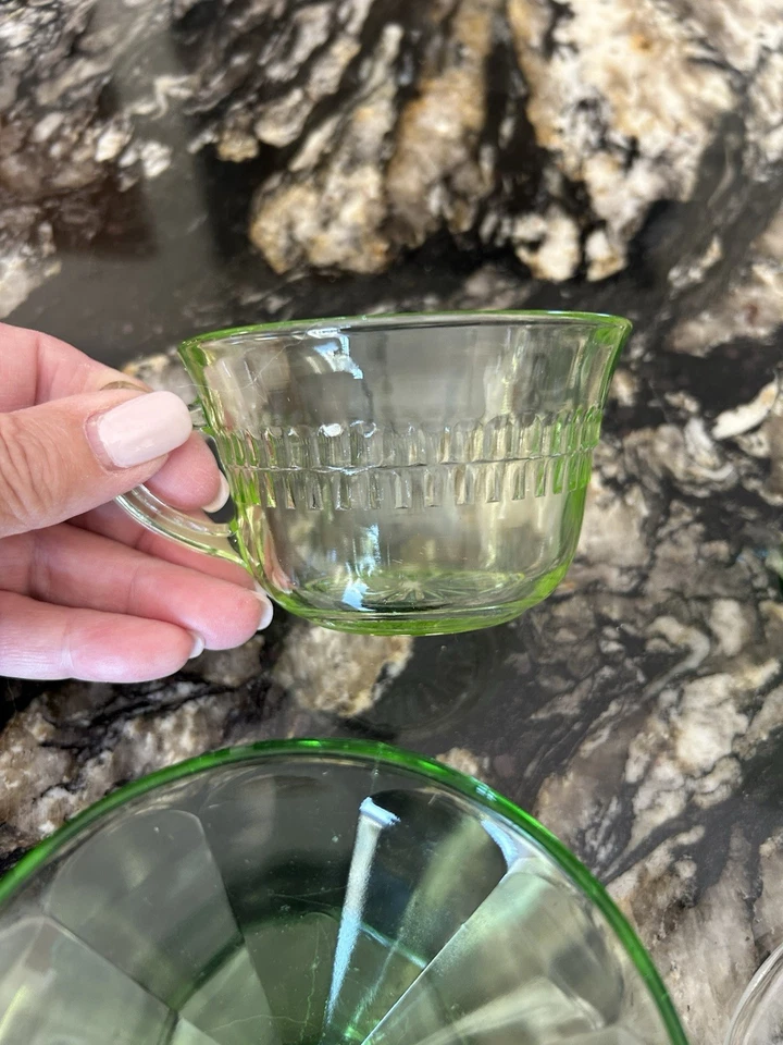 Lot Of 4 Assorted Green Depression Glass Pieces - Image 4 of 4