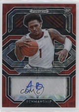 2021 Prizm Draft Picks College Penmanship Choice Red 12/88 Jordan Burns Auto 0b2