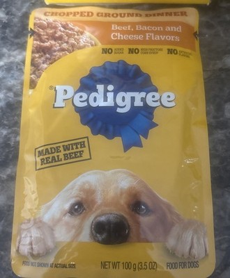 14-PK Pedigree Chopped Ground Dinner Chicken/Beef, Bacon Cheese Variety - 3.5 OZ