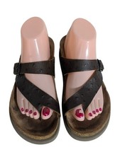 Mephisto Helen Womens Brown Leather Thong Comfort Sandals Toe Post Cork 39 US 9
