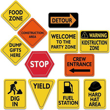 Construction Party Decorations - 12 PCS Construction Birthday Party Supplies for