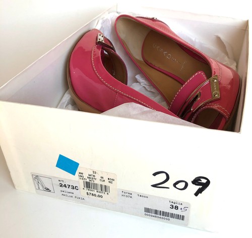 Casadei Heels, Elegant, Patent Pink Leather. Brand New. Open toe size 8.5. - Picture 7 of 8