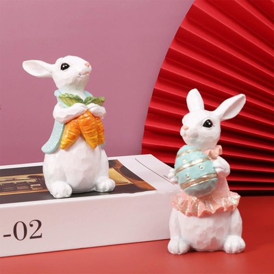 Easter Bunny Decorations Spring Home Decor Resin Bunny GX Figurines B4N8