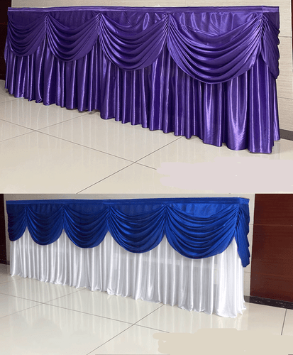 Curtain Swag Tassel Silk Table Skirts Customized Wedding Banquet Background - Picture 4 of 37